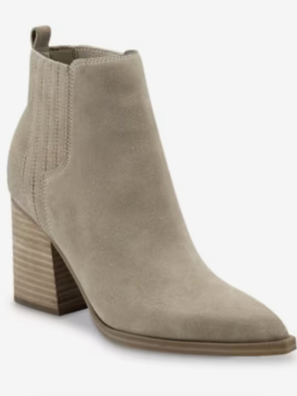 Marc Fisher Taupe Grey Suede Chelsea Ankle Boot